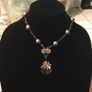 Chic Black and Silver Beaded Necklace